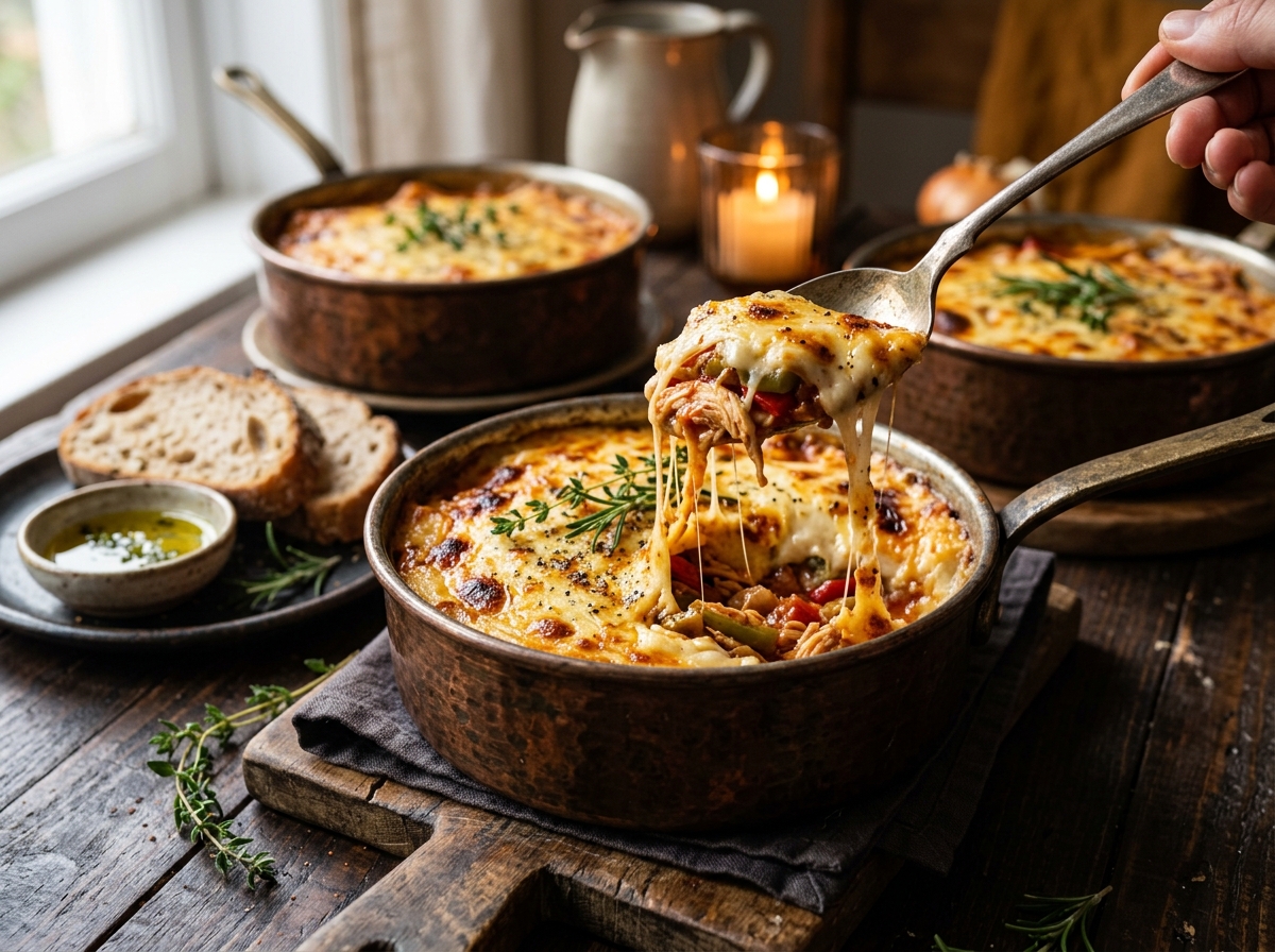 Baked Chicken Casserole with Mashed Potatoes and Béchamel Sauce 🍗🥔🧀✨