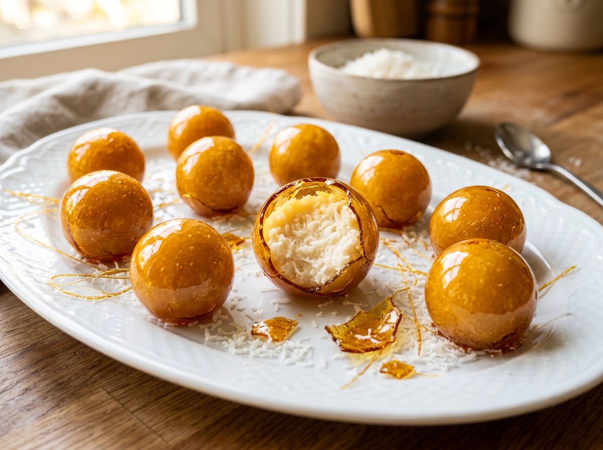 Brazilian Coconut Caramel Balls (Bala Baiana) 🥥✨