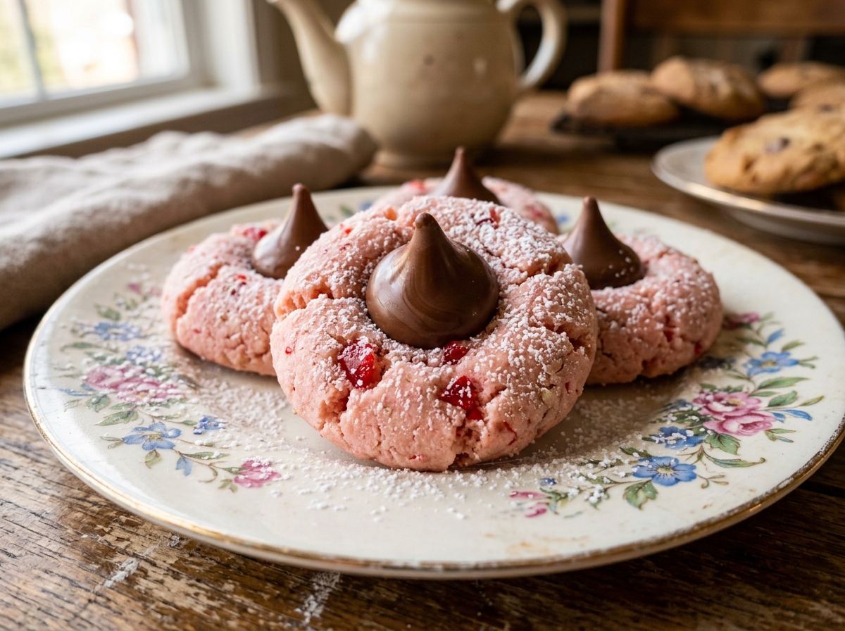 Maraschino Cherry Blossom Cookies 🍒🌸
