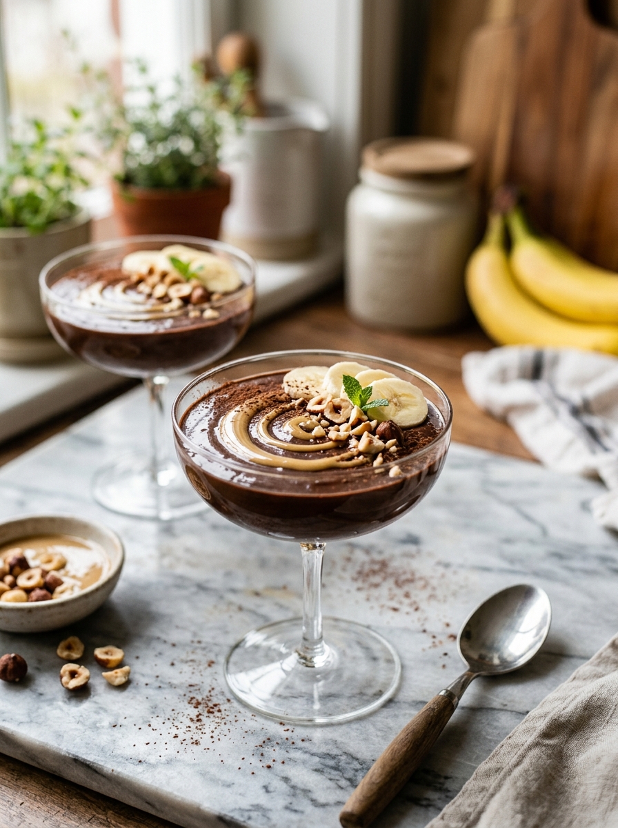 No-Sugar Chocolate Banana Tahini Pudding