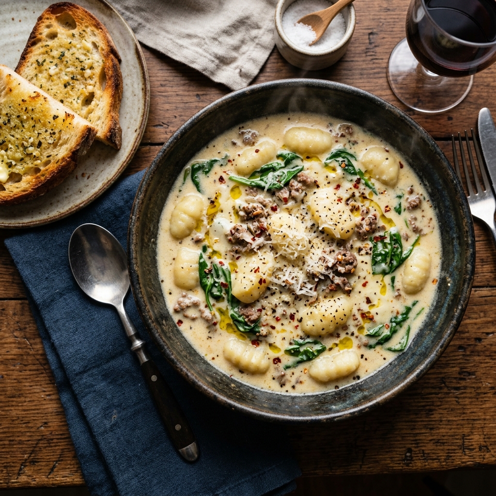 Creamy Italian Beef & Potato Gnocchi Soup
