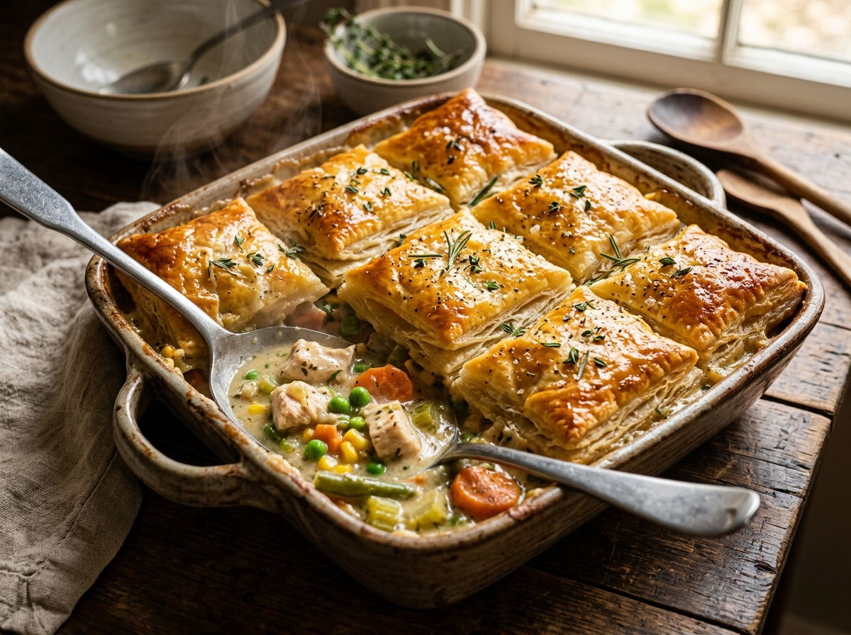 Creamy Puff Pastry Chicken Pot Pie