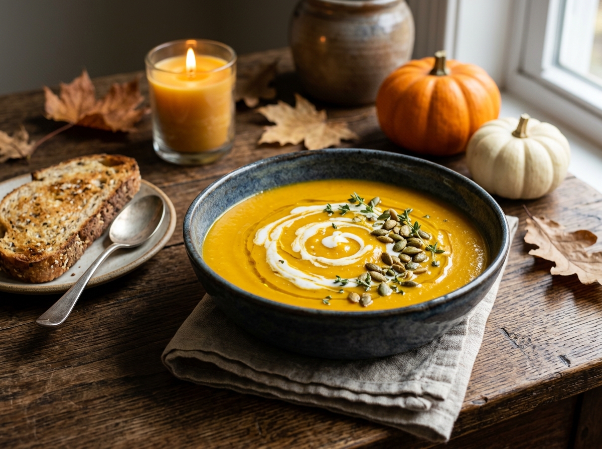 Creamy Roasted Pumpkin Soup with Coconut Milk & Bone Broth 🎃🥣✨