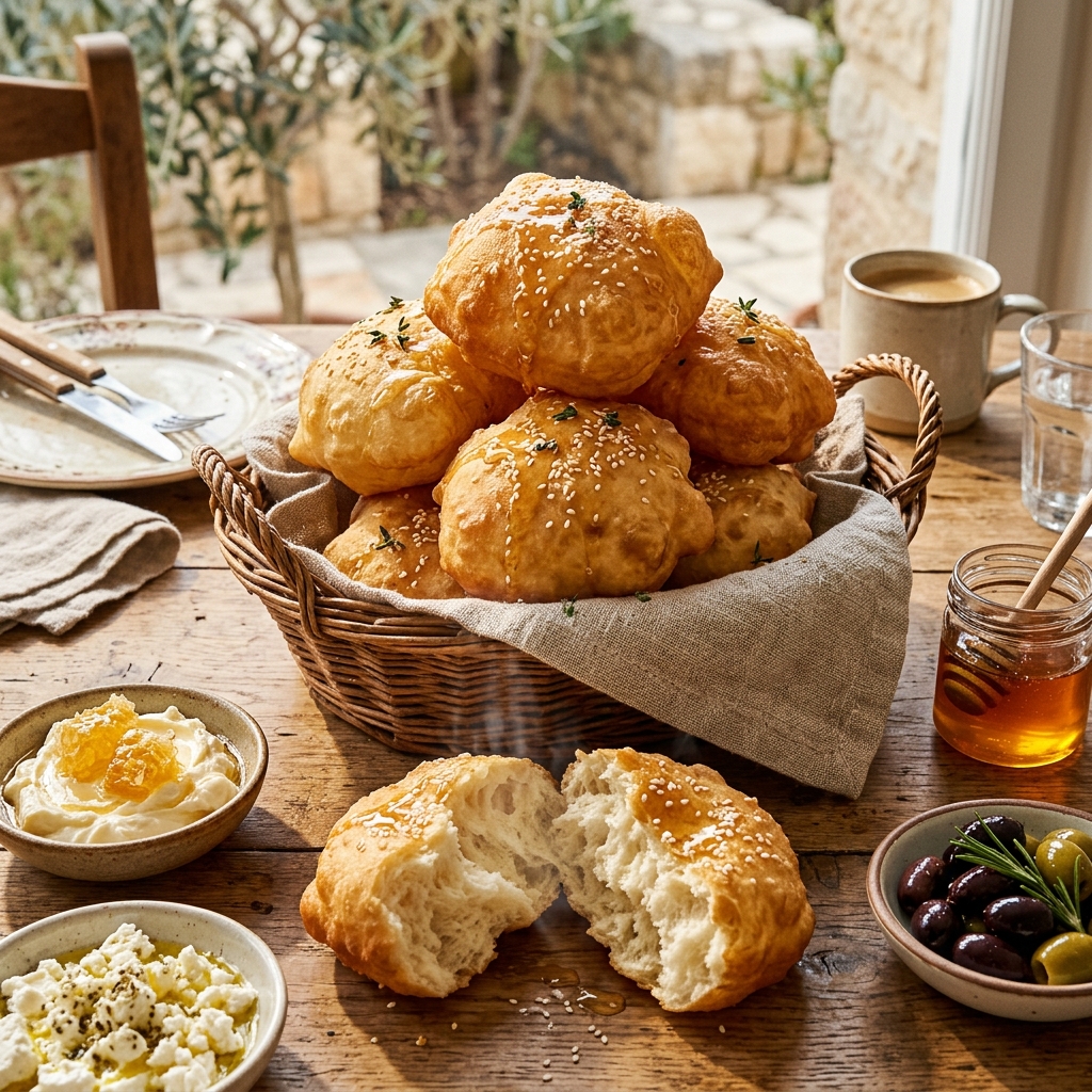 Golden Puffy Fried Dough (Crispy Mediterranean Breakfast Pillows)