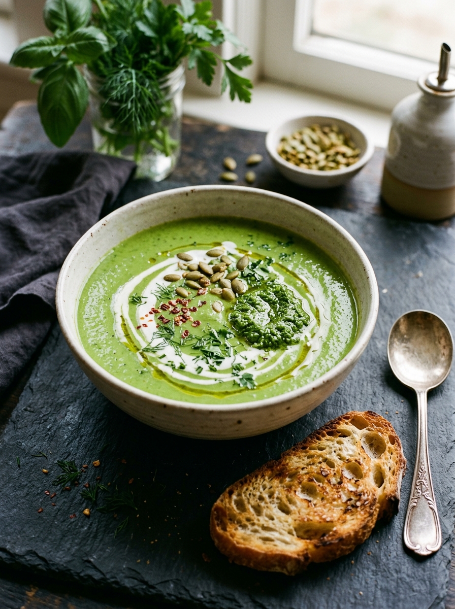 Green Goddess Soup (Roasted Vegetable & Greens Blend)