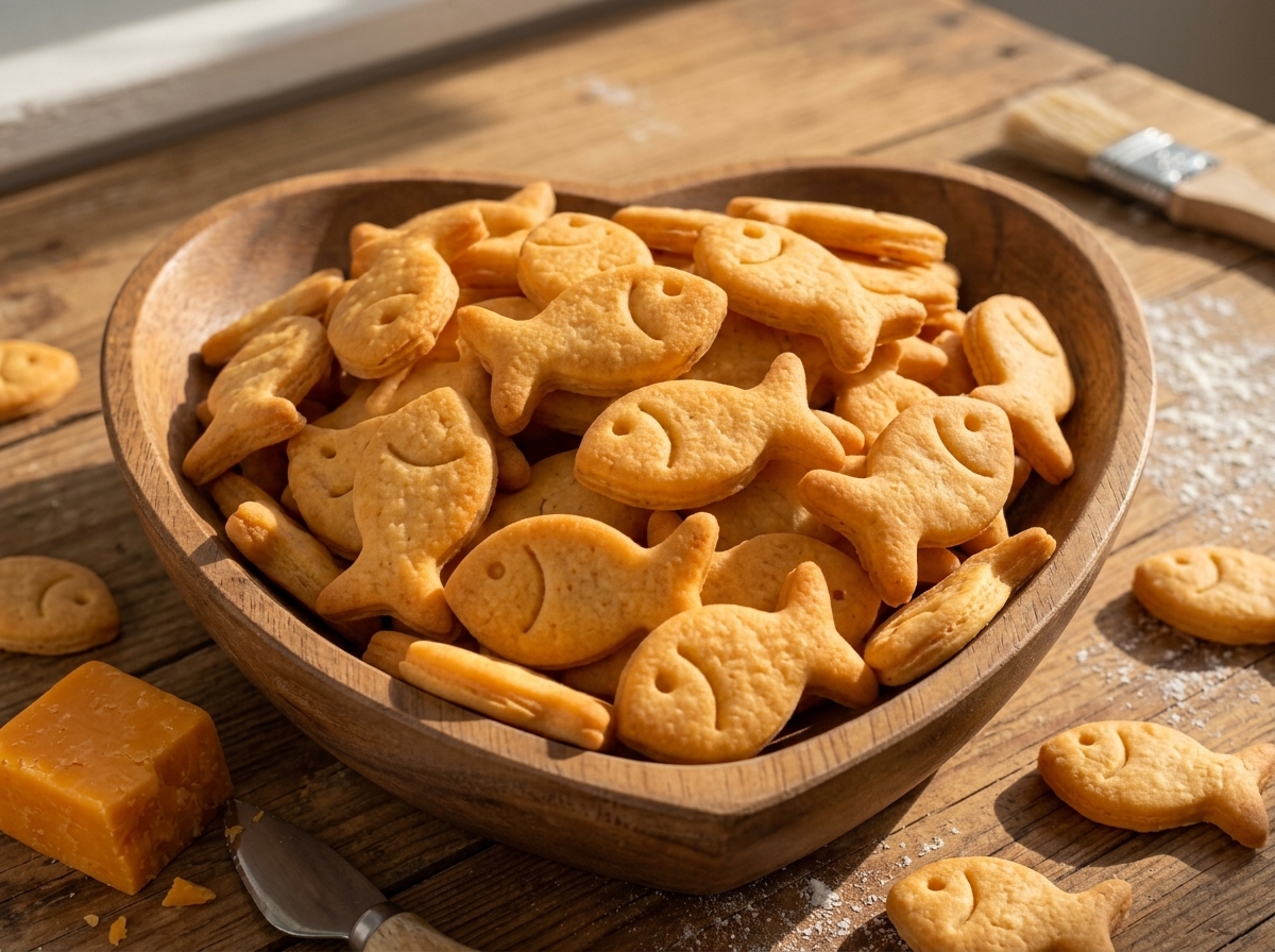 Homemade Goldfish Crackers (3-Ingredient Cheddar Crackers)