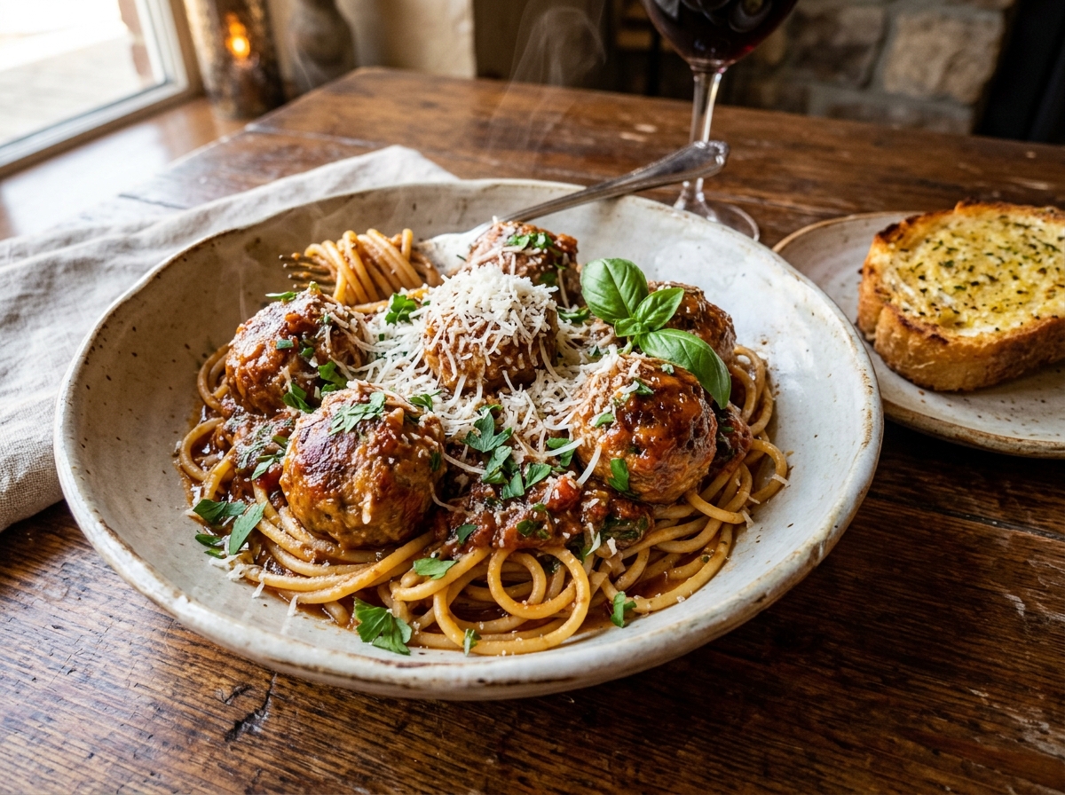 Homemade Italian Meatballs & Spaghetti