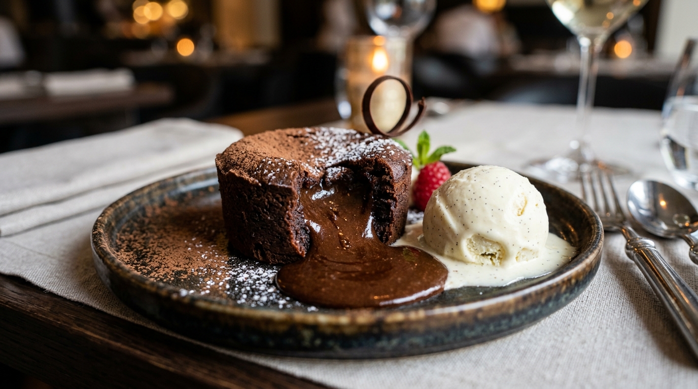 Decadent Artisan Dark Chocolate Molten Lava Cake