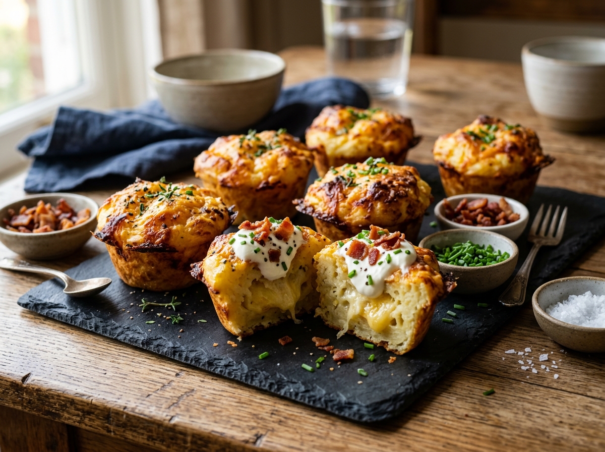 Crispy Cheesy Mashed Potato Muffins 🧁🧀🥔✨