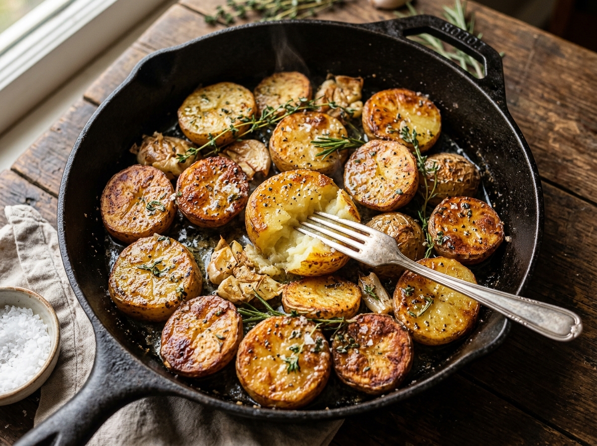 Crispy Garlic Butter Melting Potatoes