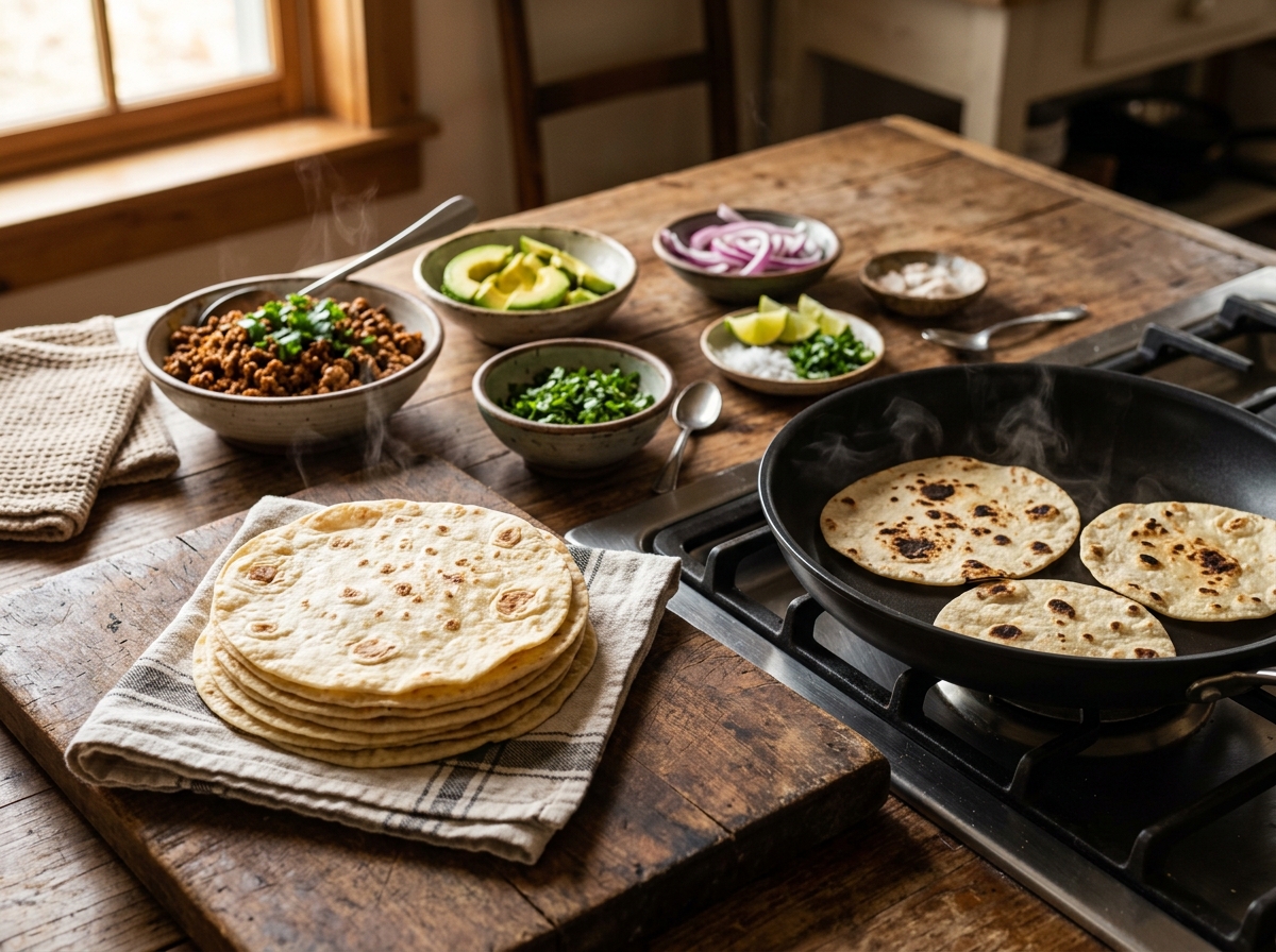 3-Ingredient No-Rolling Pourable Taco Tortillas