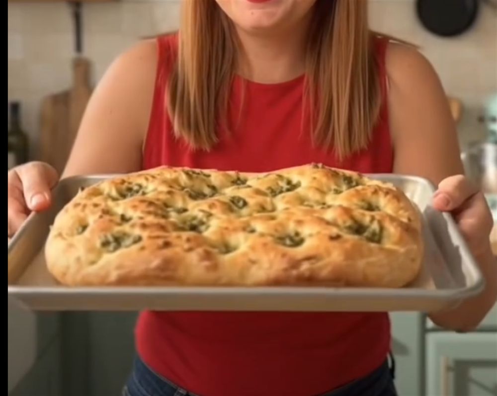 Overnight Pesto Focaccia (Crispy No-Knead Italian Bread)