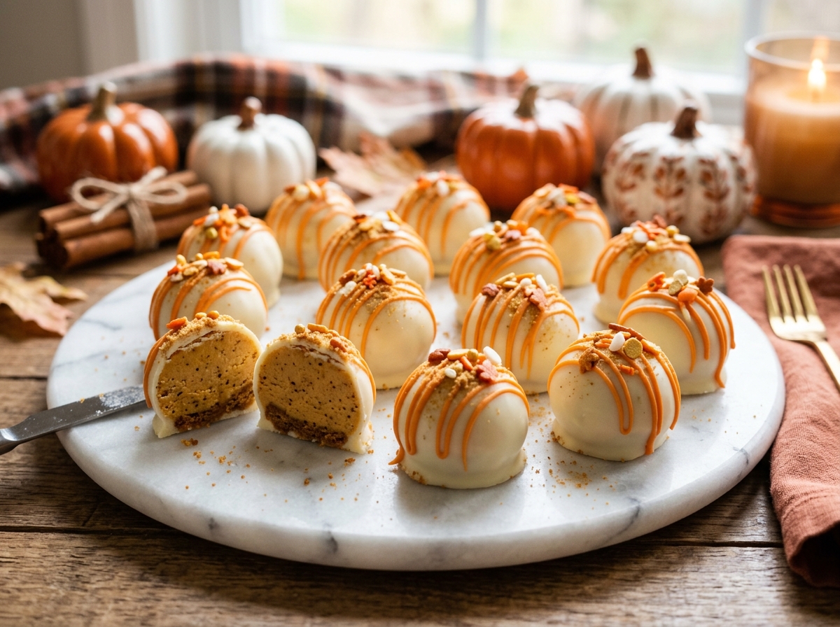 No-Bake Pumpkin Cheesecake Truffle Balls