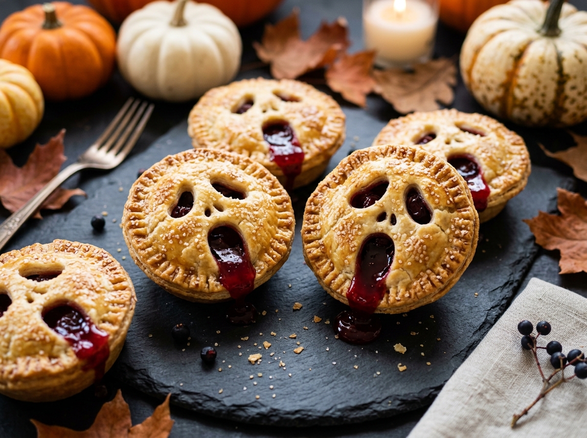 Scream-Face Mini Cherry Hand Pies