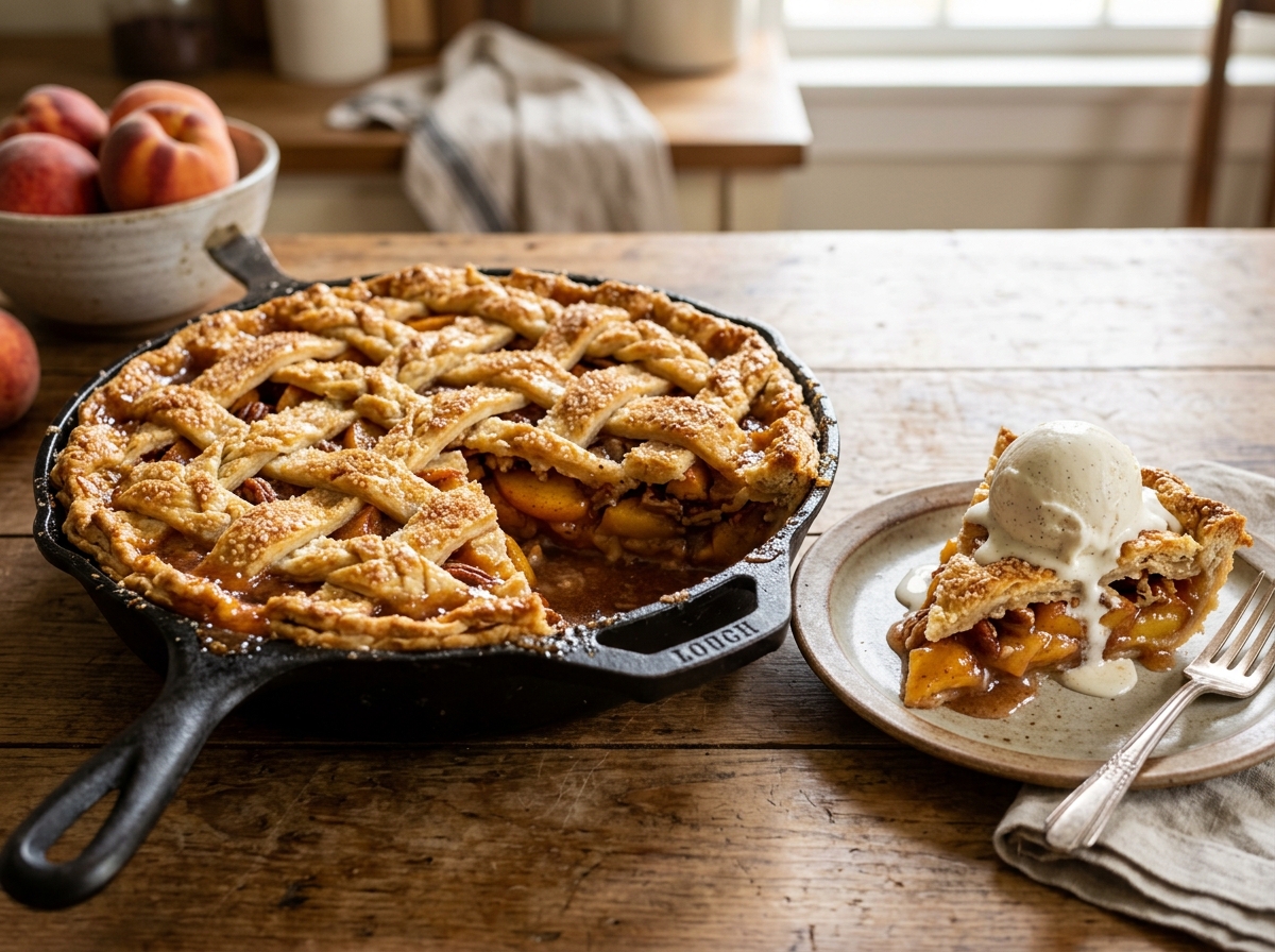 Skillet Peach Pie 🍑🥧