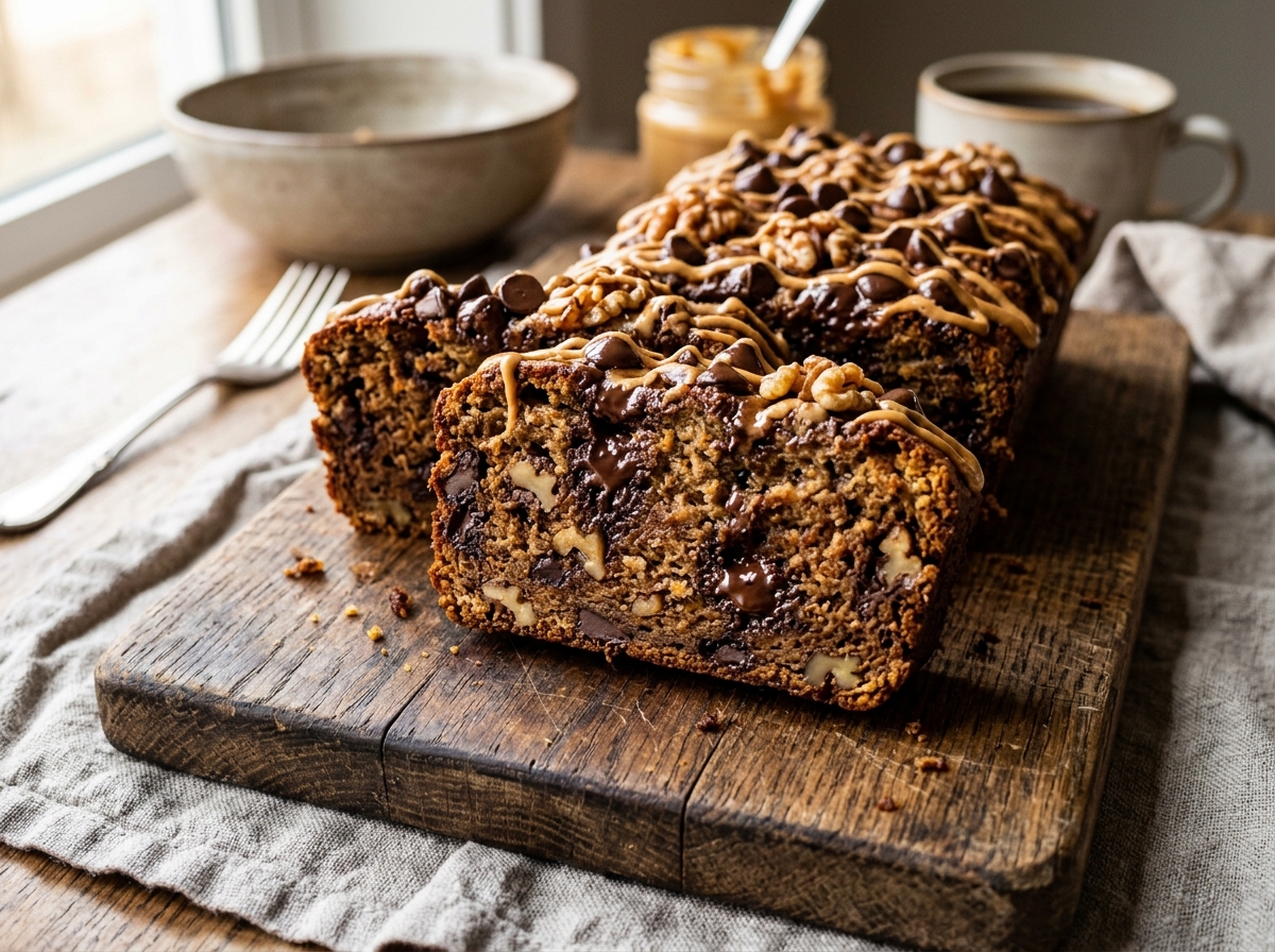 Fudgy Sweet Potato Banana Bread 🍌🍠🍫