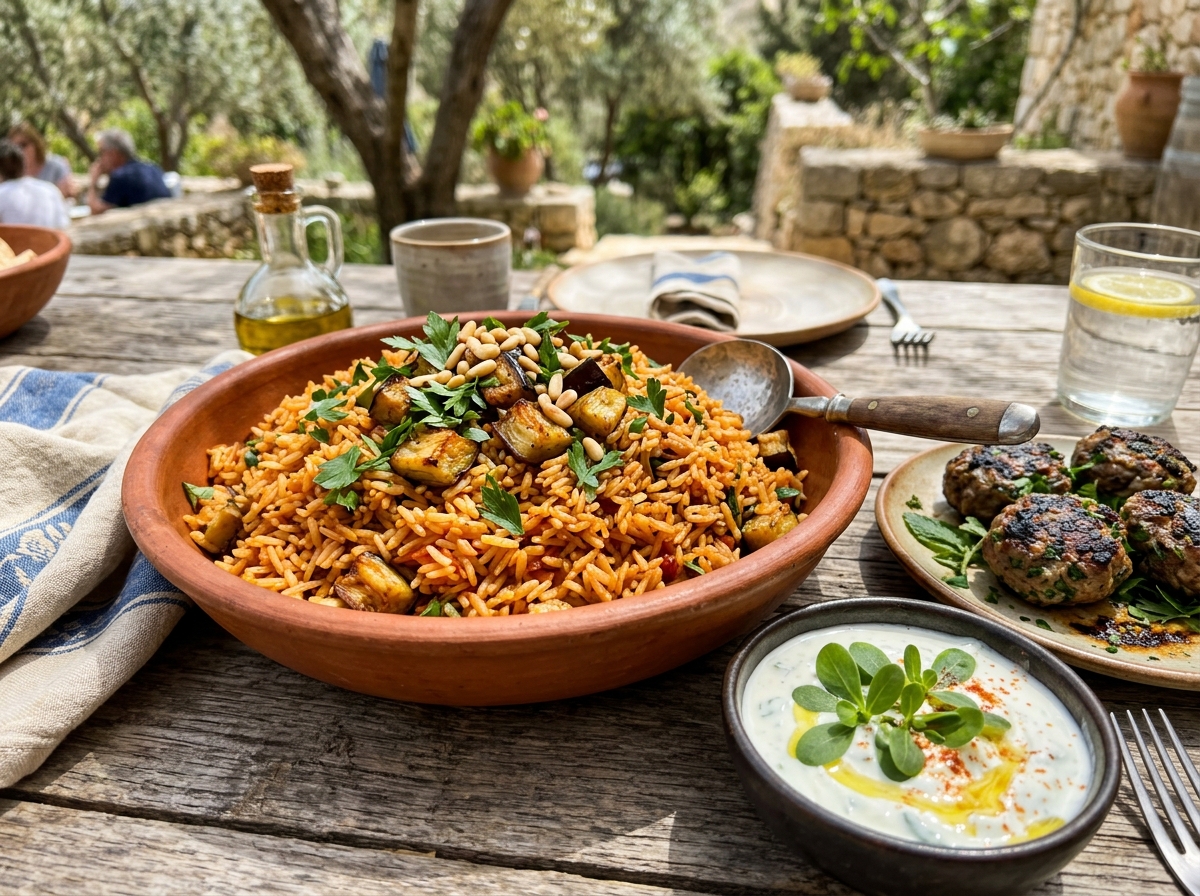 Tomato & Eggplant Pilaf