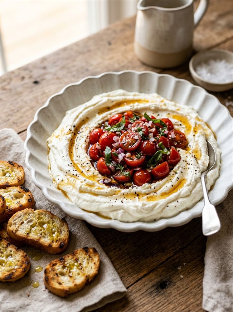 15-Minute Whipped Ricotta Dip with Marinated Tomatoes & Hot Honey